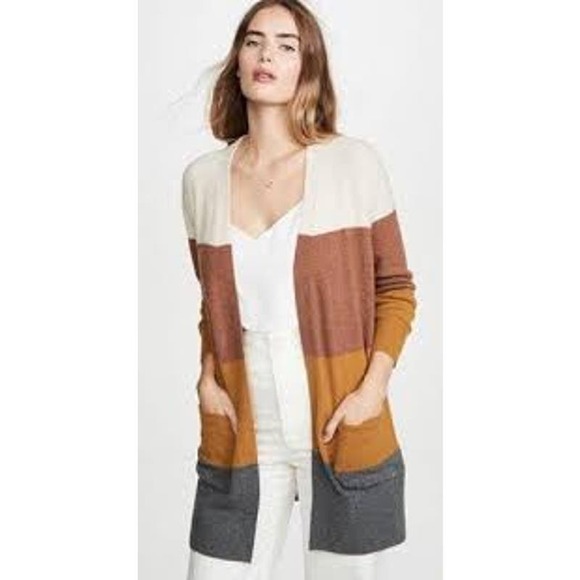 Madewell Sweaters - Madewell Women's Wool Alpaca Kent Colorblock‎ Striped Cardigan Sweater Size XXS